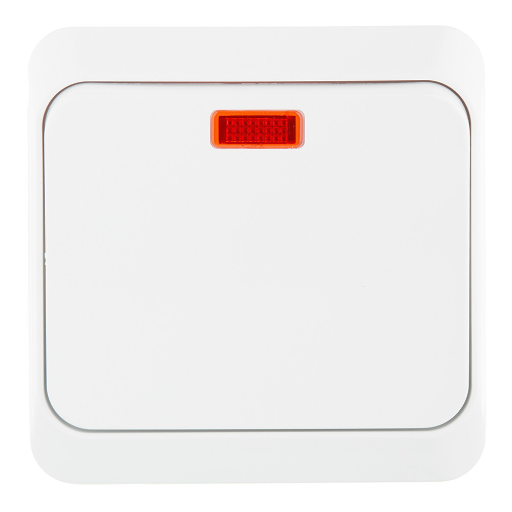 Выключатель Systeme Electric Этюд одноклавишный накладной белый с подсветкой (BA10-005B)