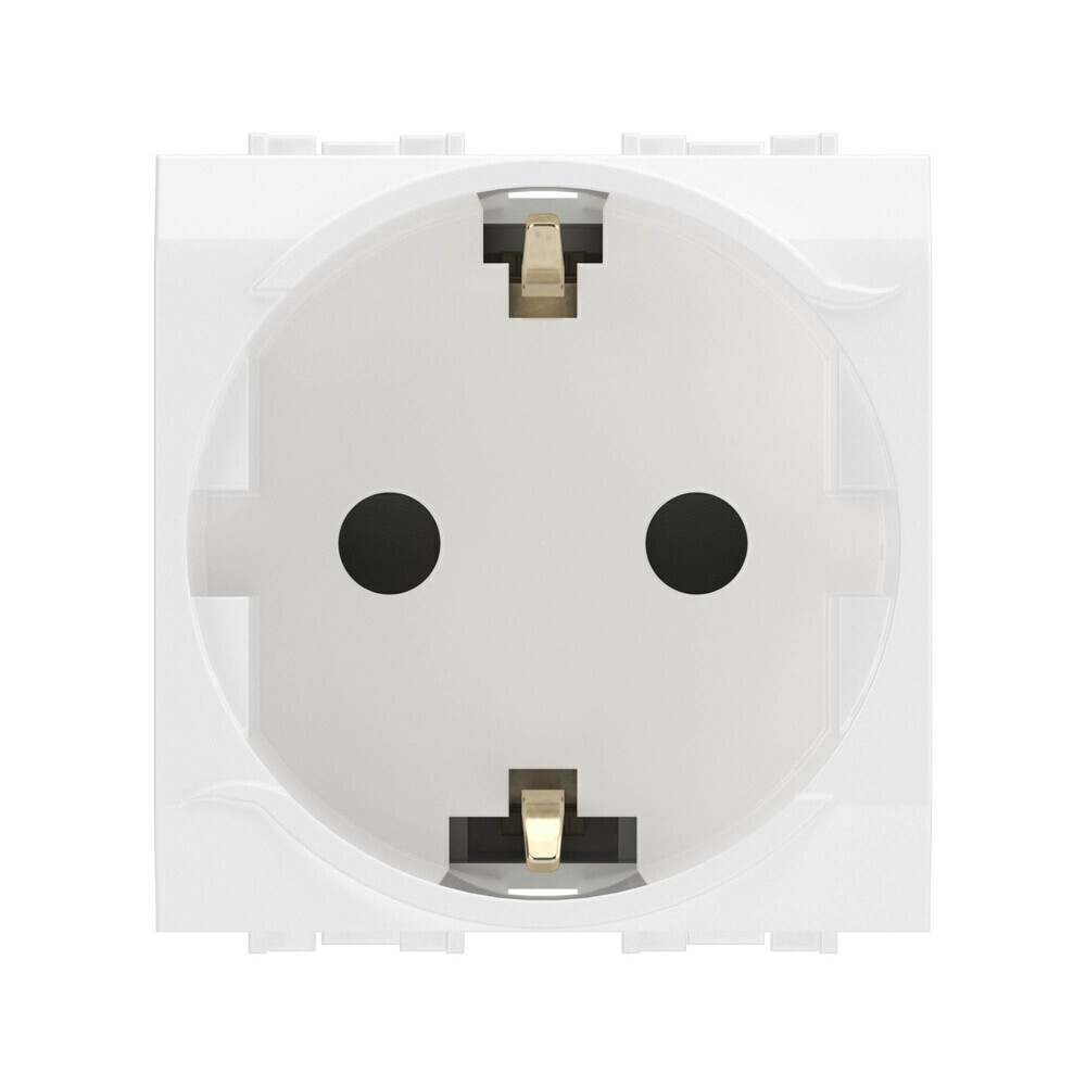 Розетка для кабель-канала DKC Brava белая со шторками 2 модуля (76482BDIY)