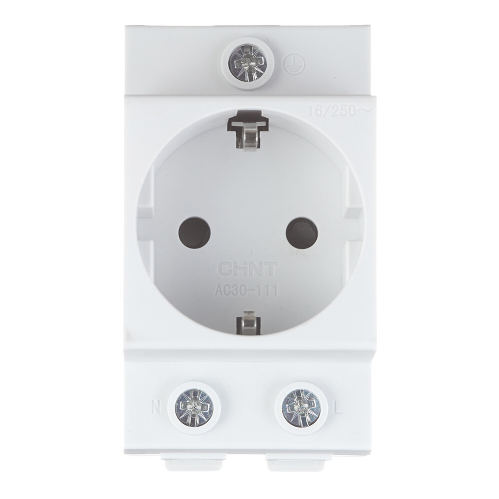 Розетка щитовая модульная Chint AC30-111 T1-T2 250 В 16 А (775001)