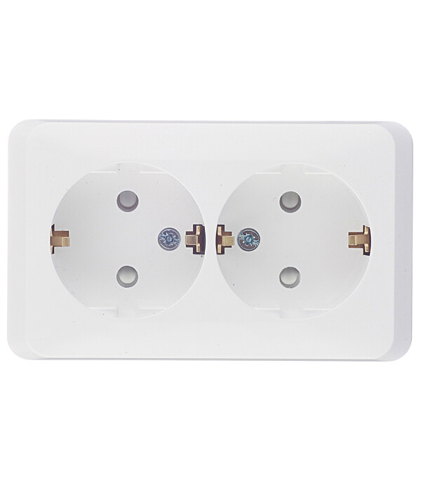 Розетка Systeme Electric Этюд накладная белая со шторками (PA16-008B)