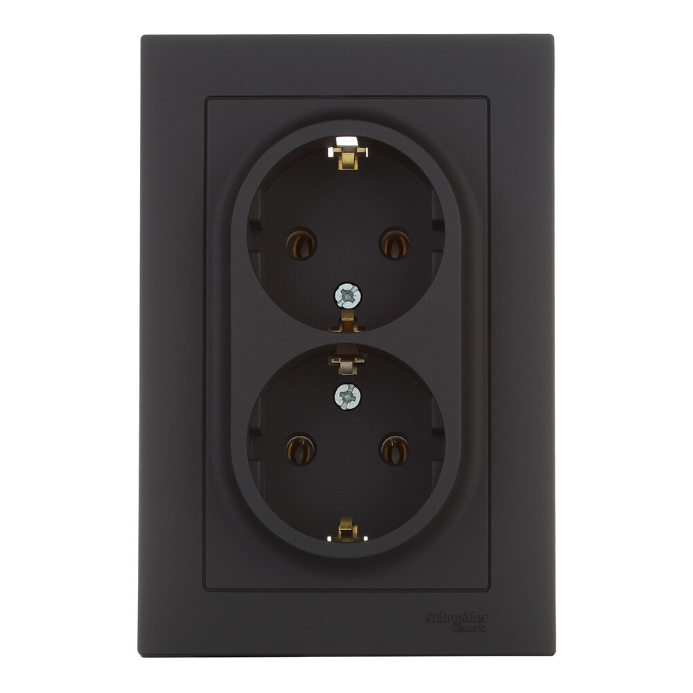 Розетка Systeme Electric AtlasDesign встраиваемая карбон (ATN001024)