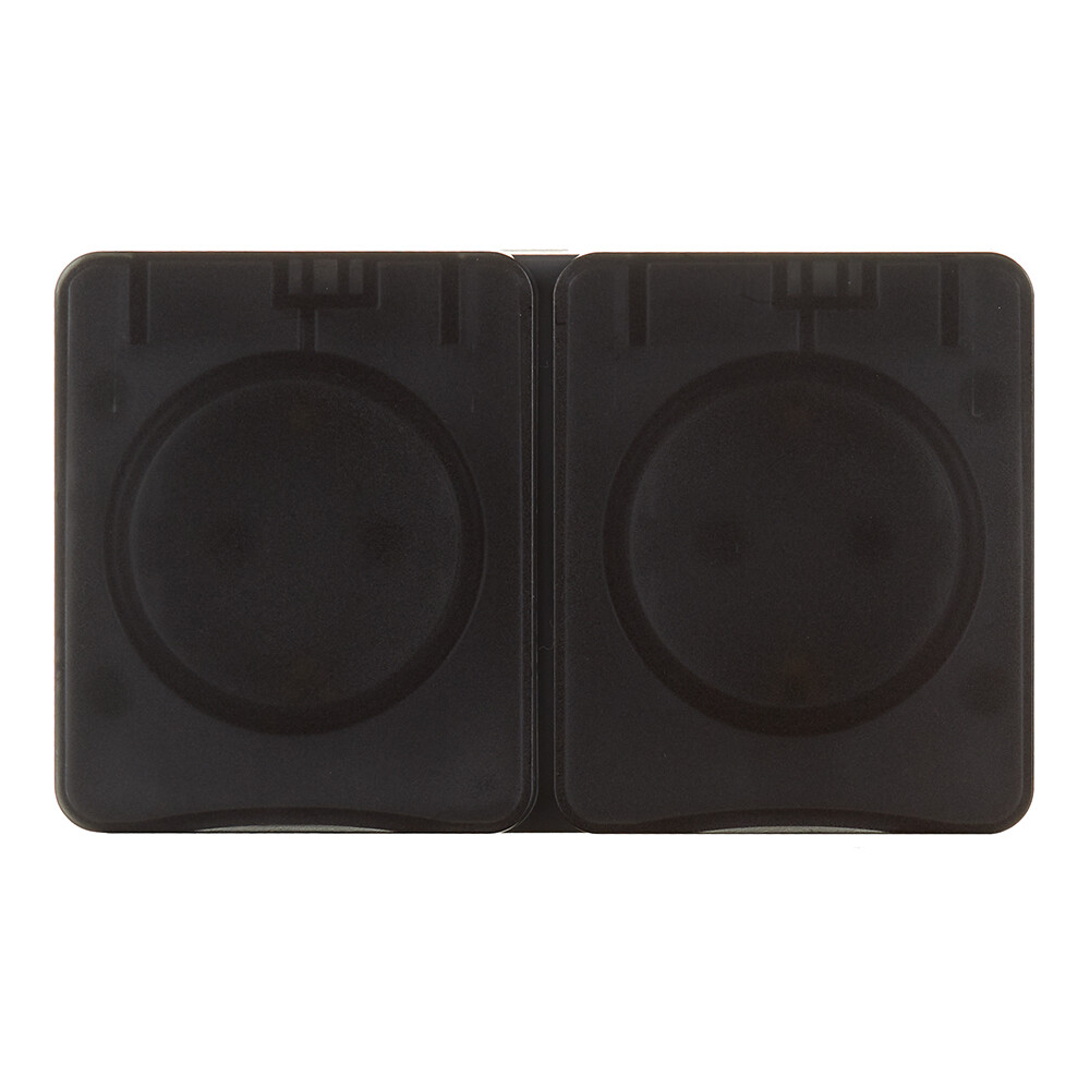 Розетка Systeme Electric AtlasDesign Profi54 накладная антрацит со шторками с крышкой (ATN544026)