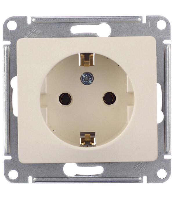 Розетка Systeme Electric Glossa встраиваемая бежевая (GSL000243)