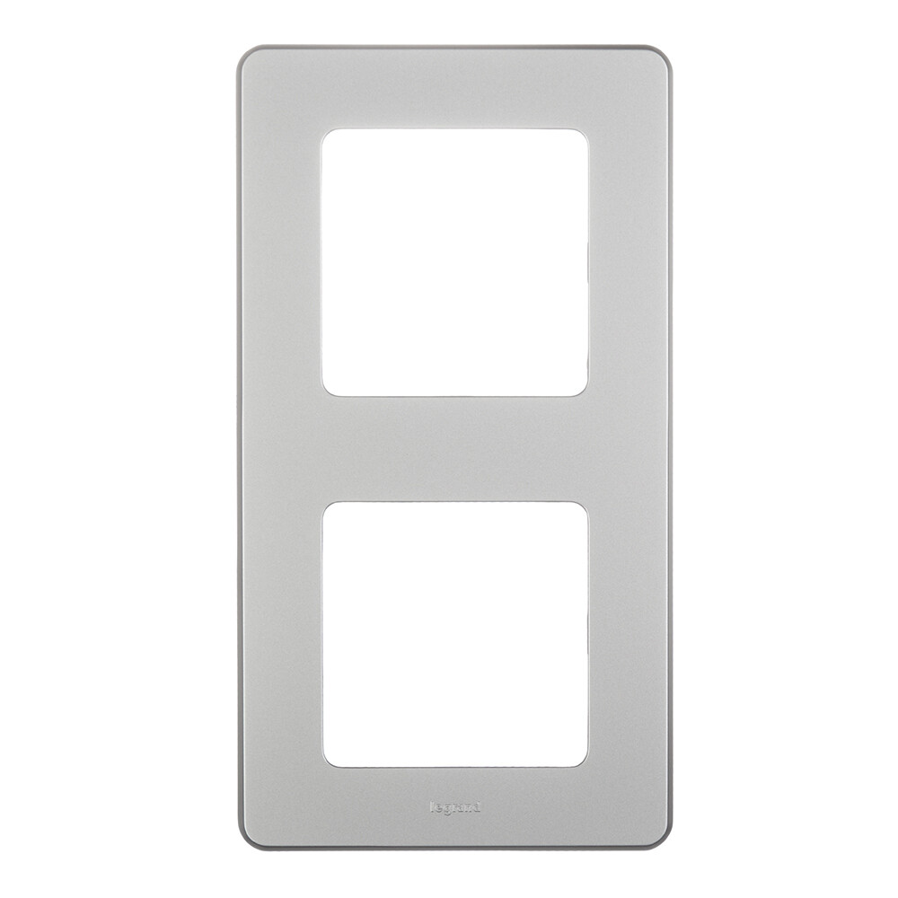 Рамка Legrand Inspiria двухместная алюминий (673942)
