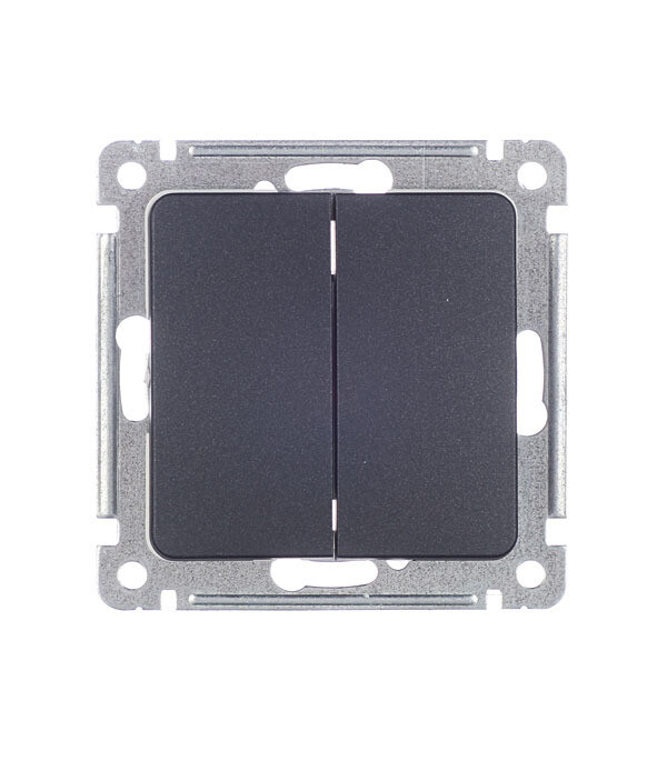 Выключатель Hegel Master двухклавишный встраиваемый черный (ВС10-451-08)