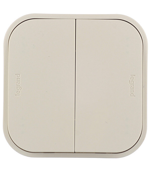 Выключатель Legrand Quteo двухклавишный накладной слоновая кость (782232)