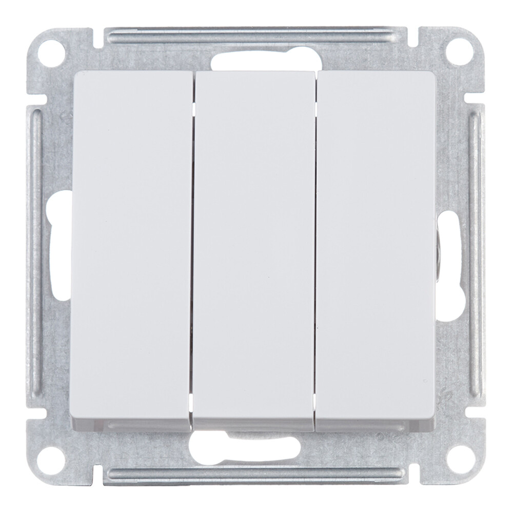 Выключатель Systeme Electric AtlasDesign трехклавишный встраиваемый белый (ATN000131)