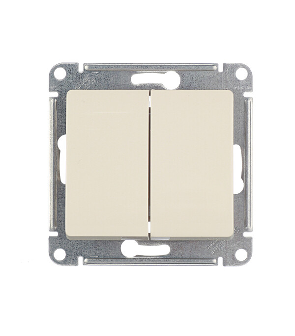 Выключатель Systeme Electric Glossa двухклавишный встраиваемый бежевый (GSL000251)