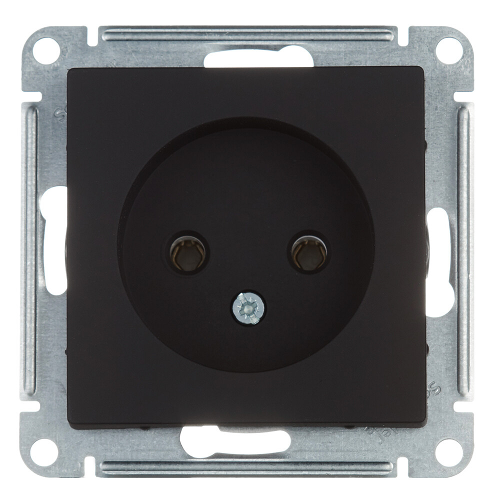 Розетка Systeme Electric AtlasDesign встраиваемая карбон (ATN001041)