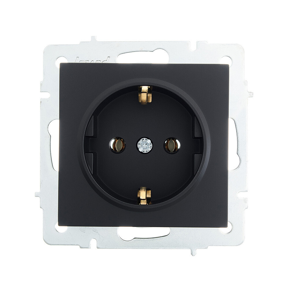 Розетка Lezard Vesna встраиваемая черный бархат (742-4288-122B)