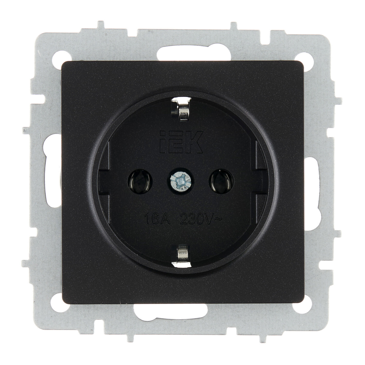 Розетка IEK Brite РС11-1-0-БрЧ встраиваемая черная (BR-R11-16-K02)