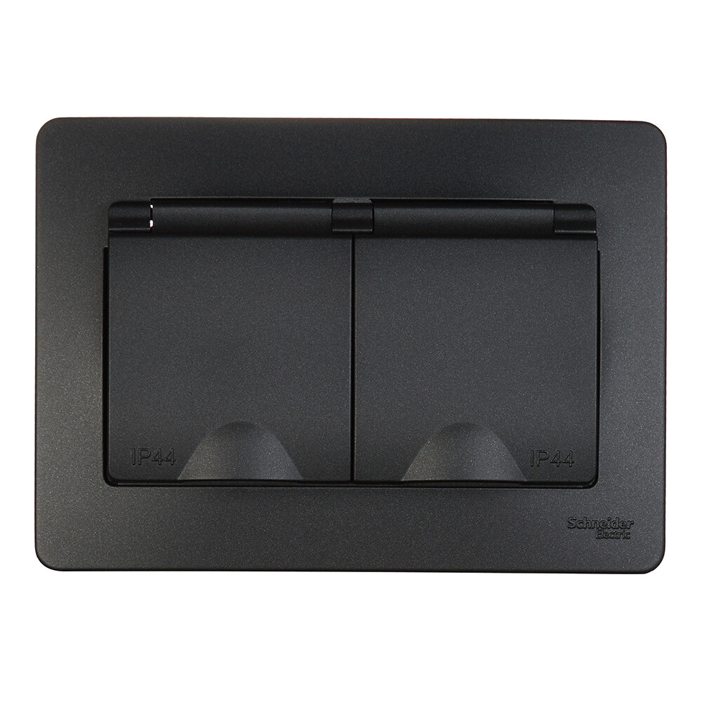 Розетка Systeme Electric Blanca встраиваемая антрацит со шторками (BLNRS441126)