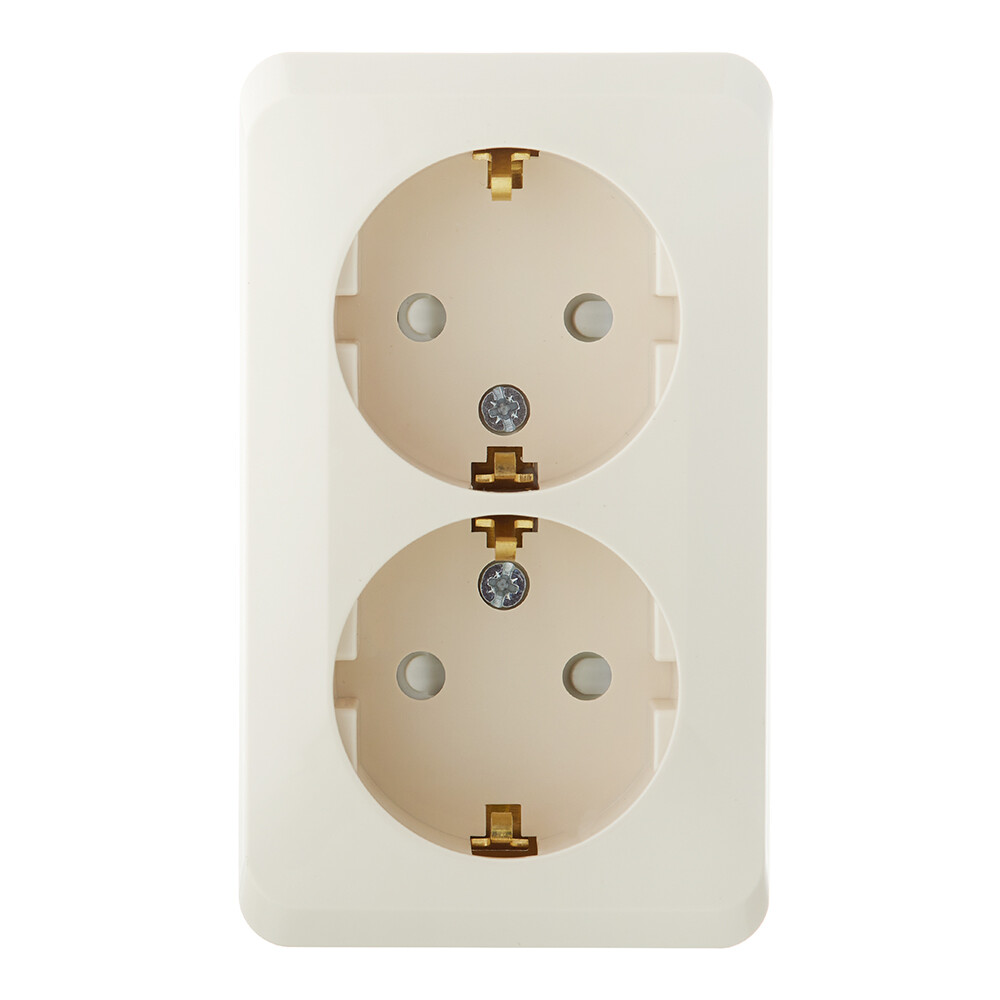 Розетка Systeme Electric Этюд накладная кремовая со шторками (PA16-008K)