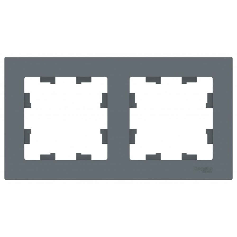 Рамка Systeme Electric AtlasDesign двухместная грифель (ATN000702)