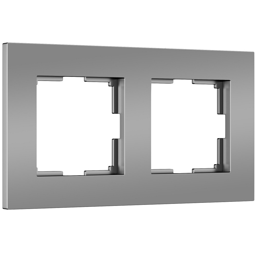 Рамка Werkel Slab двухместная серебро софт (a062813)