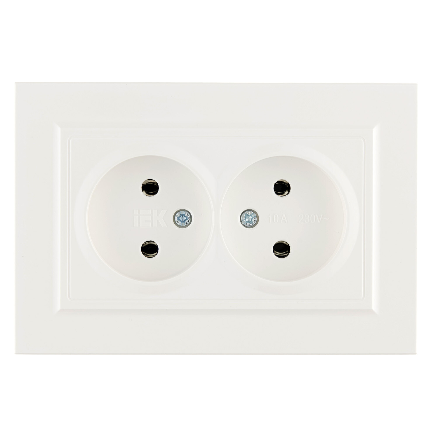 Розетка IEK Brite РС12-2-БрБ встраиваемая белая (BR-R20-10-K01-F)