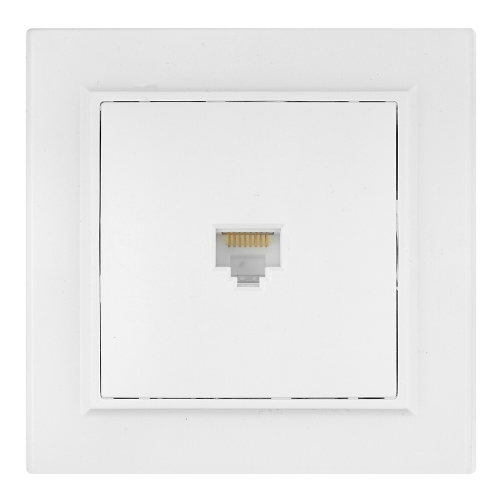 Розетка компьютерная EKF Минск встраиваемая белая RJ45 (ERK01-035-10)