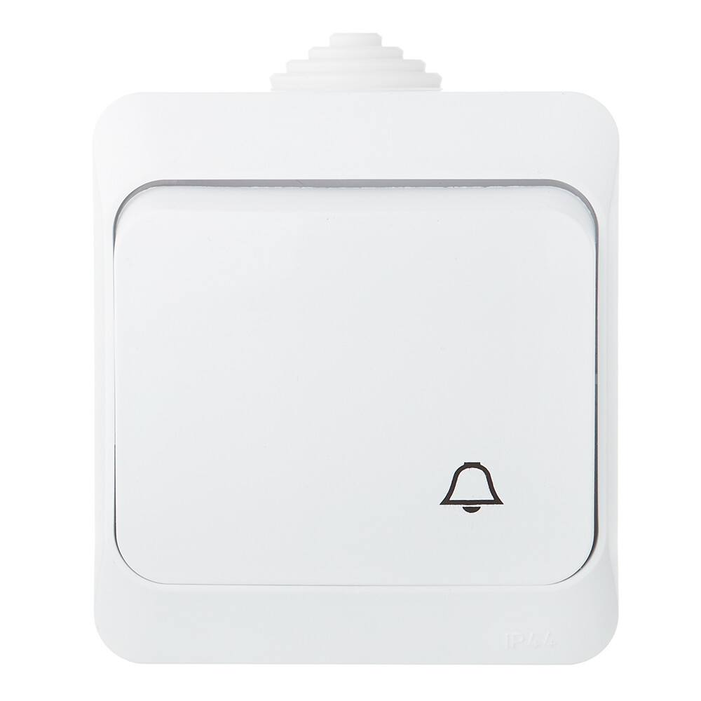 Выключатель Systeme Electric Этюд одноклавишный накладной белый с самовозвратом (KA10-041B)