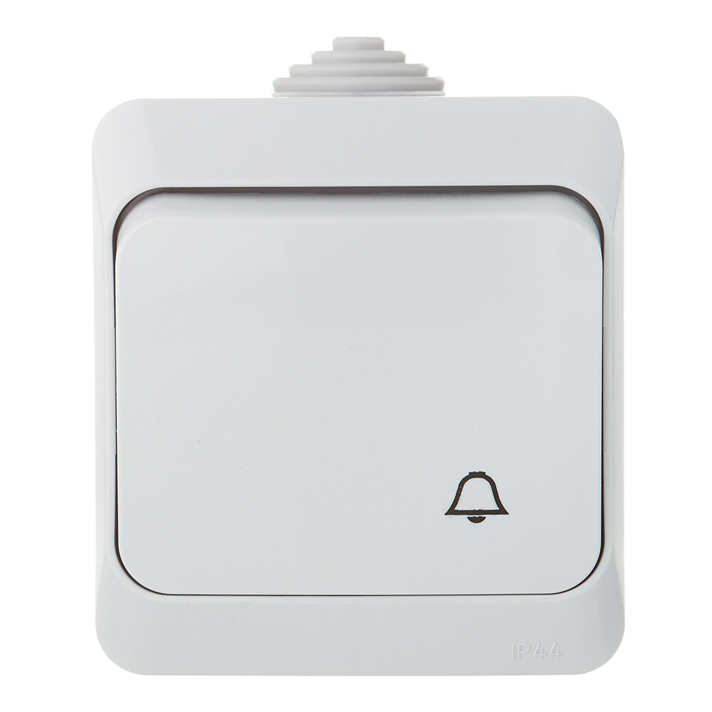 Выключатель Systeme Electric Этюд одноклавишный накладной серый с самовозвратом (KA10-041C)