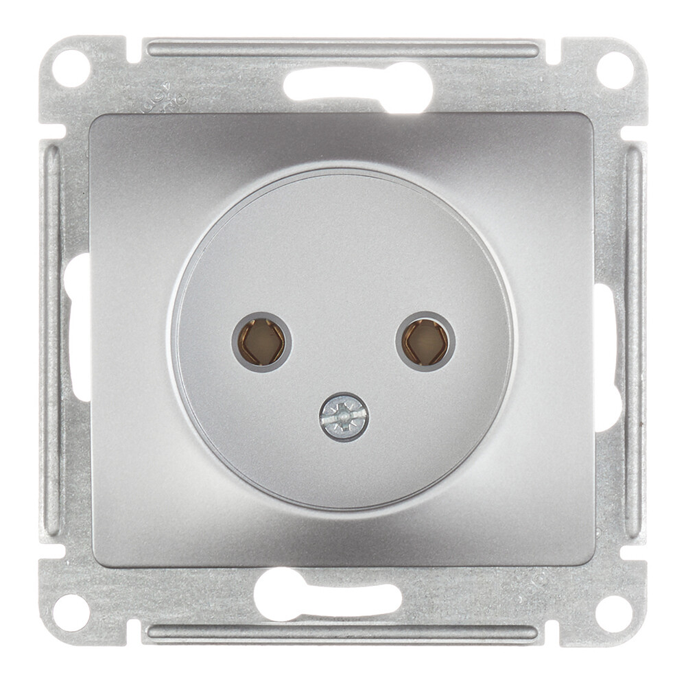 Розетка Systeme Electric Glossa встраиваемая алюминий (GSL000341)