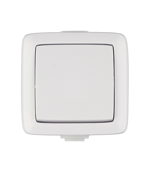 Выключатель Hegel Alfa одноклавишный накладной белый (ВА10-211)