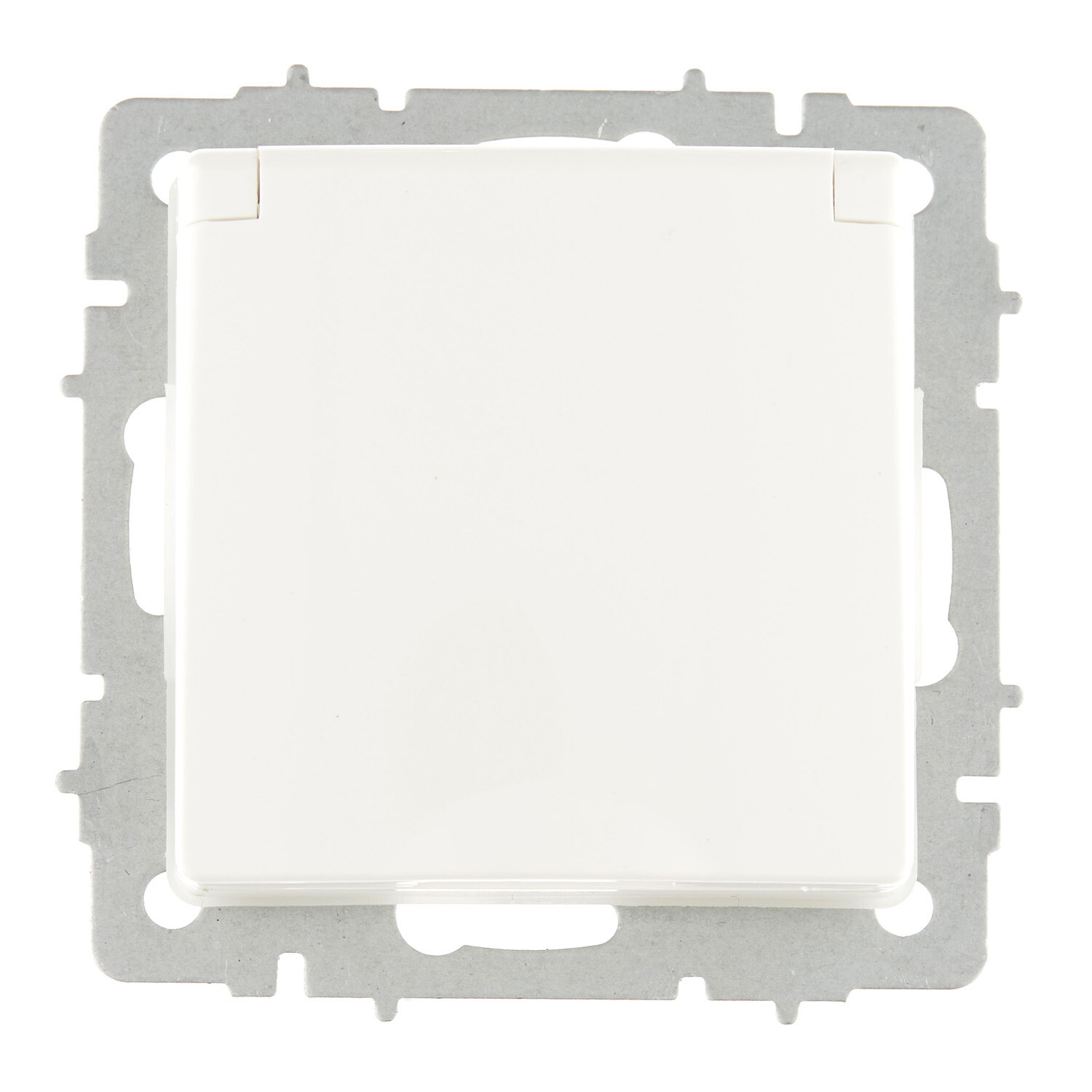 Розетка IEK Brite РСбш10-3-44-БрБ встраиваемая белая со шторками с крышкой (BR-R16-16-44-K01)