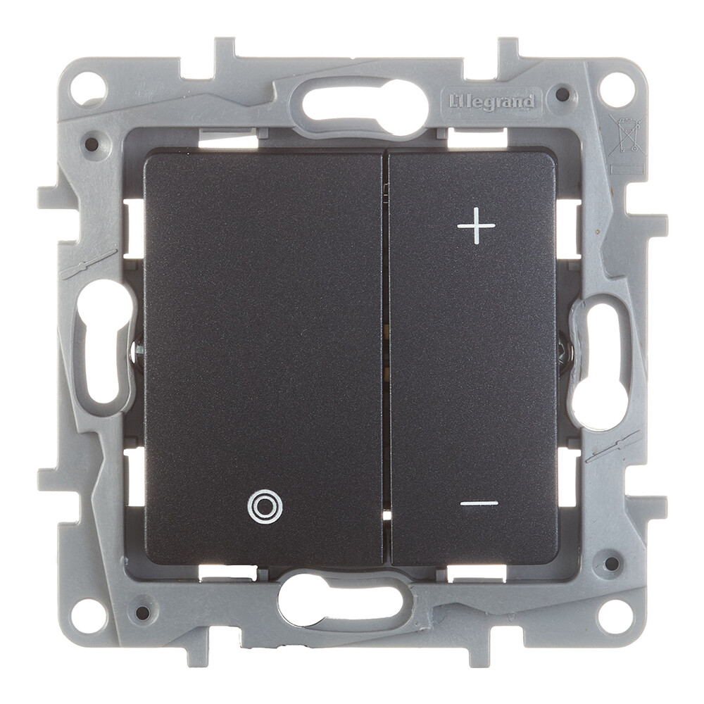 Диммер Legrand Etika двухклавишный встраиваемый антрацит нажимной (672618)