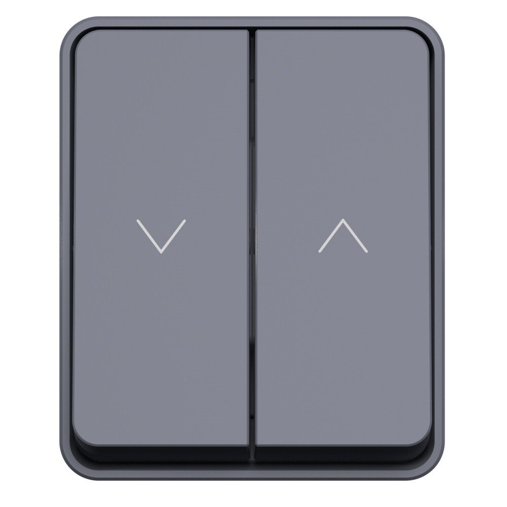 Выключатель жалюзи Systeme Electric AtlasDesign Profi54 двухклавишный накладной антрацит (ATN544019)