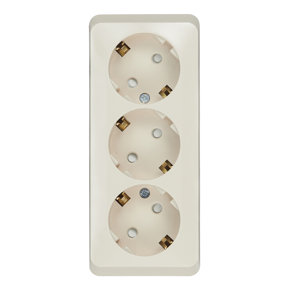 Розетка Systeme Electric Этюд накладная кремовая со шторками (PA16-012K)