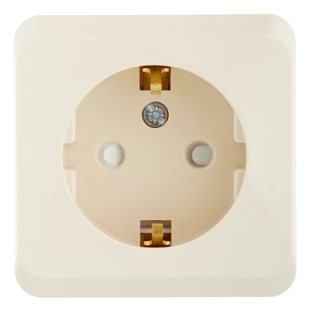 Розетка Systeme Electric Этюд накладная кремовая со шторками (PA16-004K)