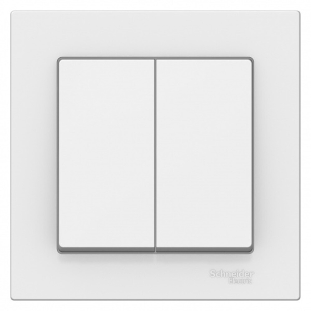 Выключатель Systeme Electric AtlasDesign двухклавишный встраиваемый белый (ATN000152)