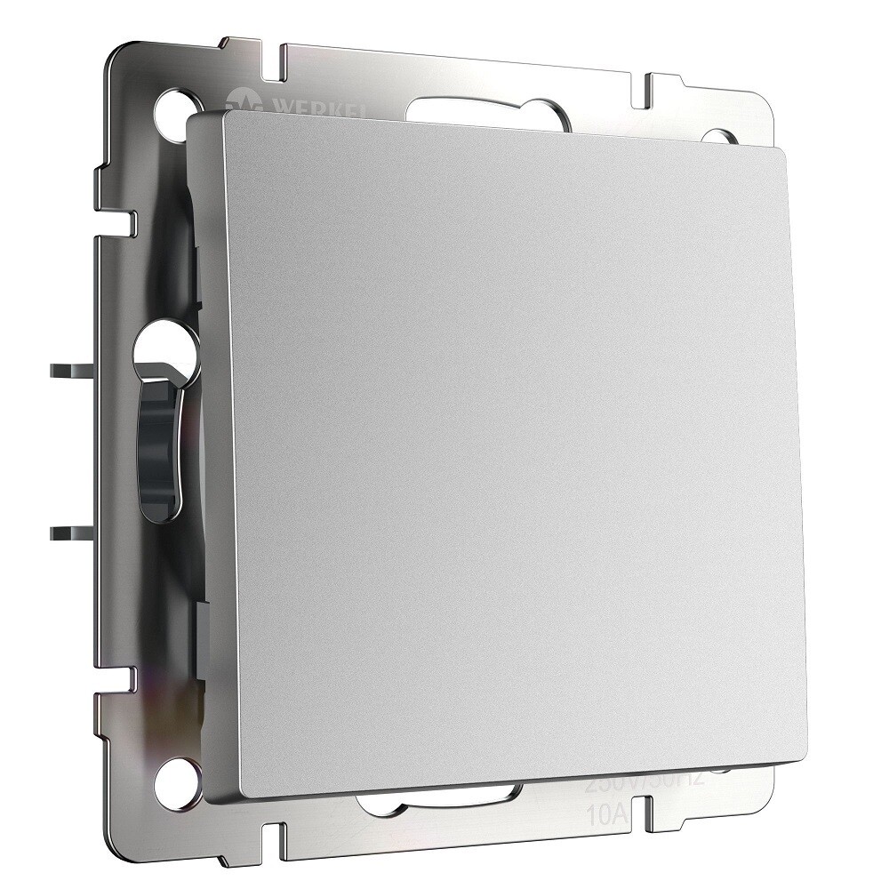 Выключатель Werkel одноклавишный встраиваемый серебряный матовый (a063606)