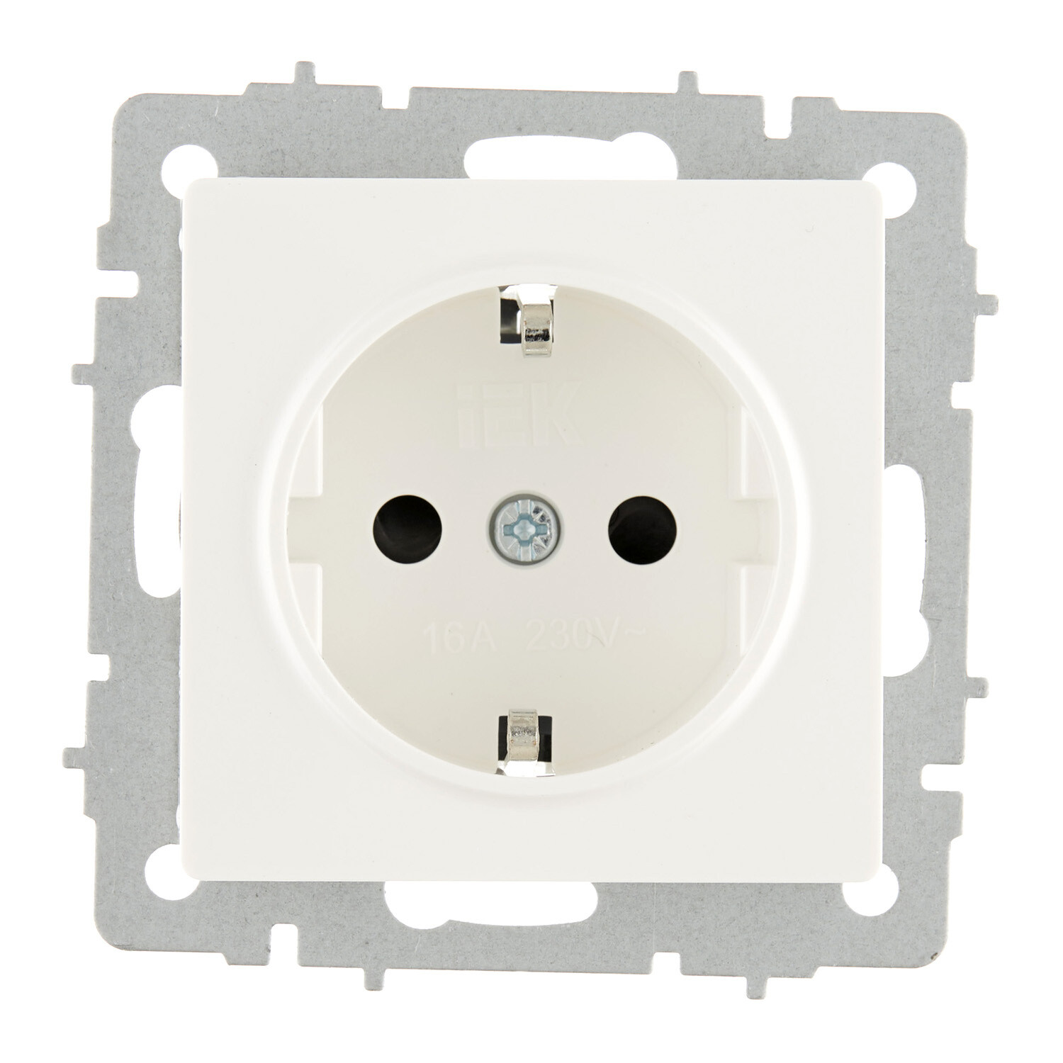 Розетка IEK Brite РС14-1-0-БрБ встраиваемая белая со шторками (BR-R14-16-K01)