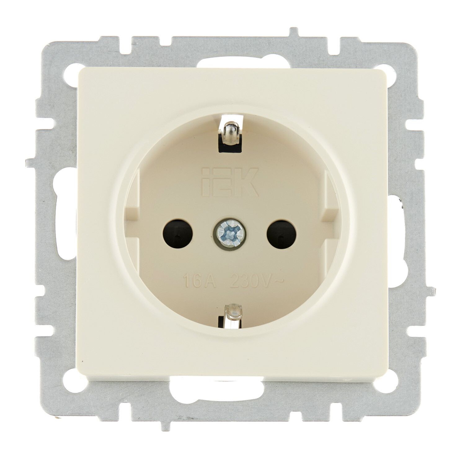 Розетка IEK Brite РС14-1-0-БрКр встраиваемая бежевая со шторками (BR-R14-16-K10)