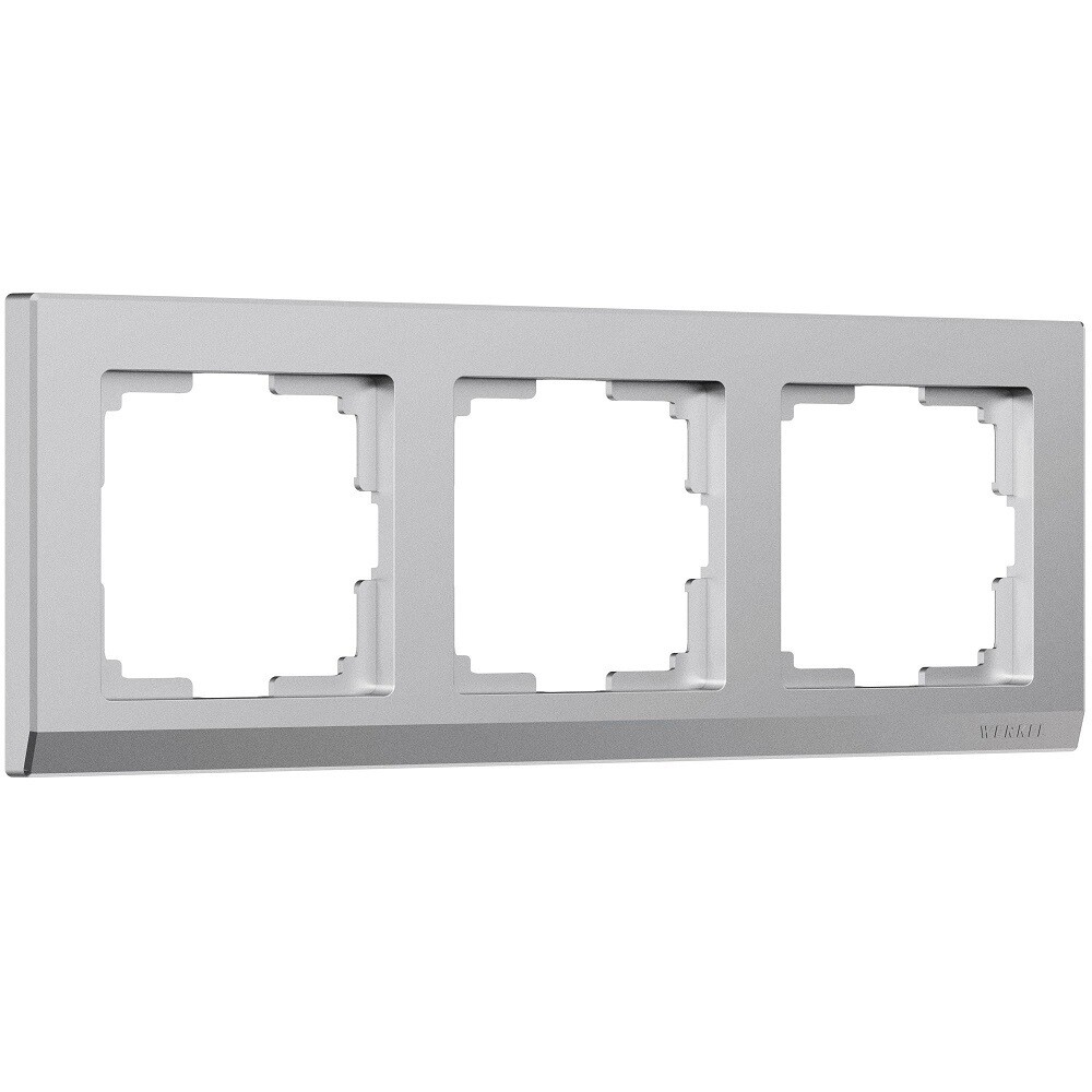 Рамка Werkel Stark трехместная серебряная матовая (a063455)