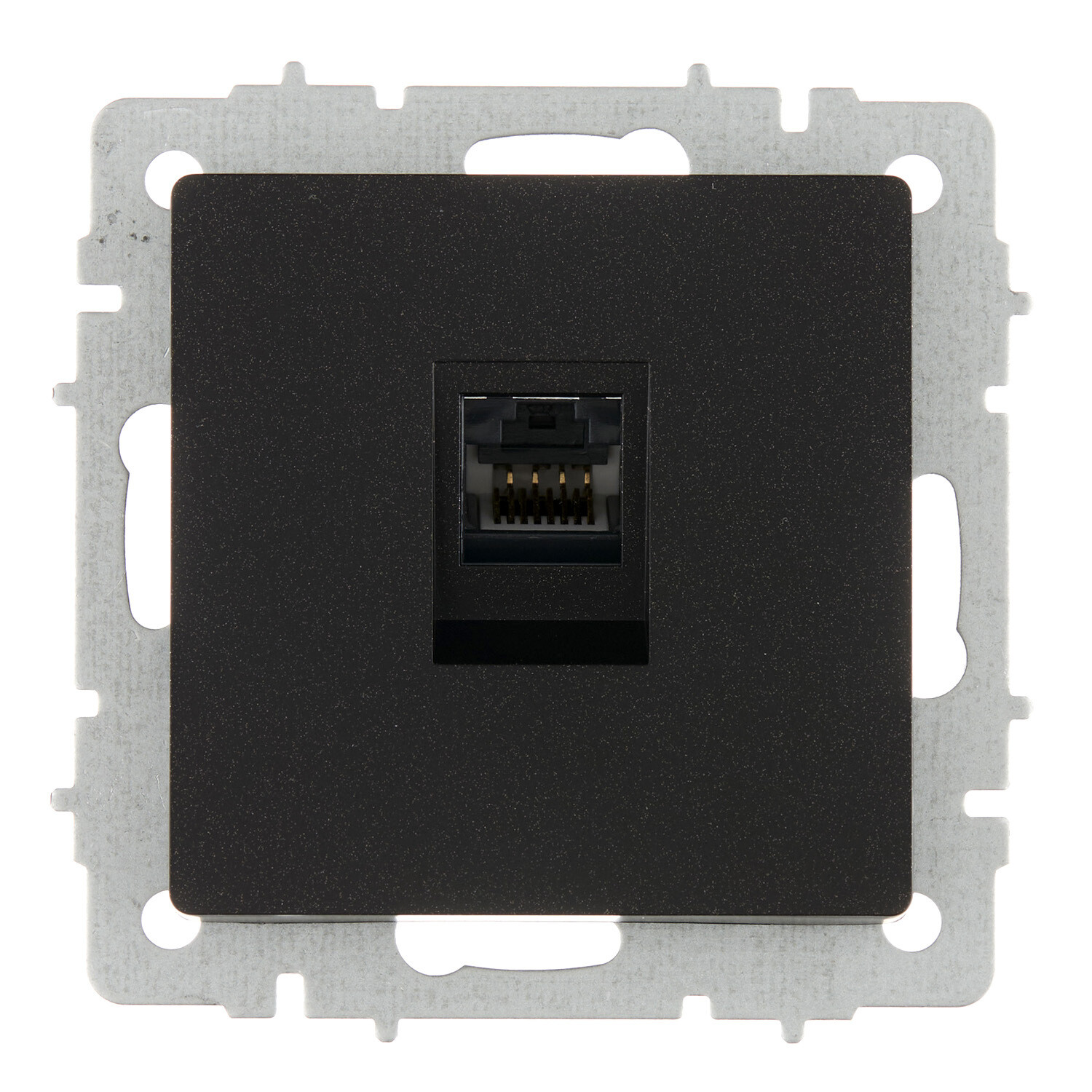 Розетка компьютерная IEK Brite РК10-БрЧ встраиваемая черная (BR-K10-1-K02)