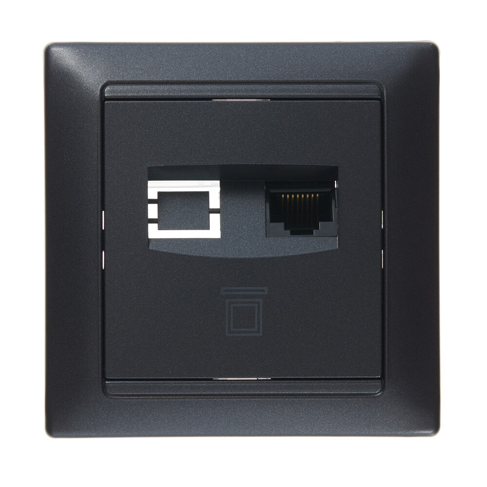 Розетка компьютерная Svet Стиль встраиваемая графит RJ45 (EV 0365-2111)