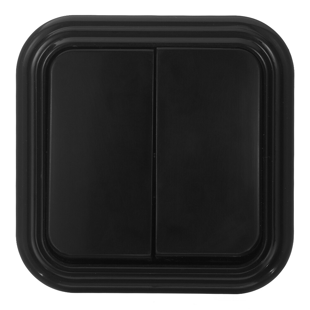 Выключатель Svet двухклавишный накладной черный (0603-00151/1441/1440)