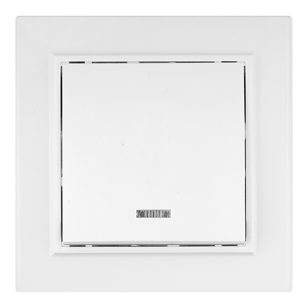 Выключатель EKF Минск одноклавишный встраиваемый белый с подсветкой (ERV10-121-10)