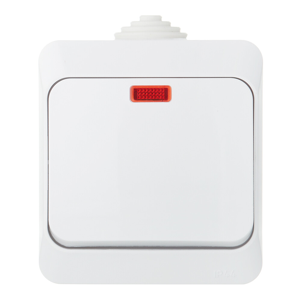 Выключатель Systeme Electric Этюд одноклавишный накладной белый с подсветкой (BA10-045B)