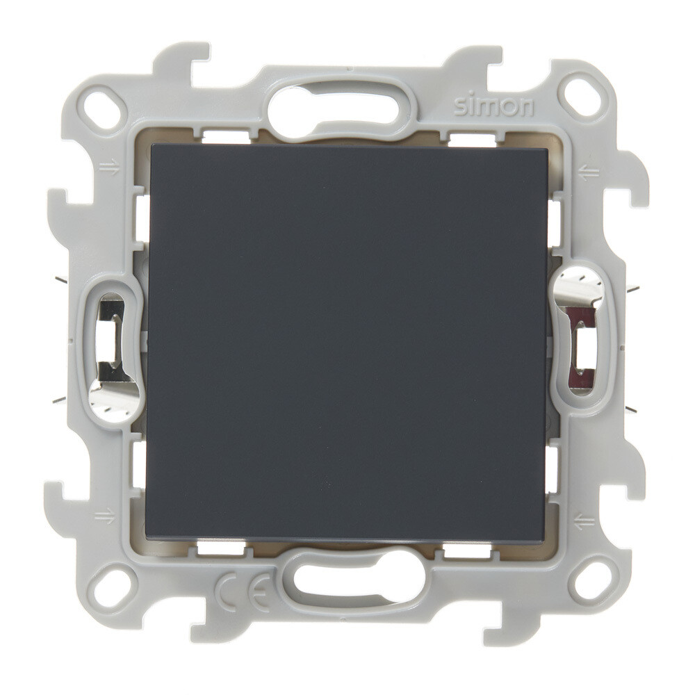 Выключатель Simon 24 Harmonie одноклавишный встраиваемый графит (2420101-038)