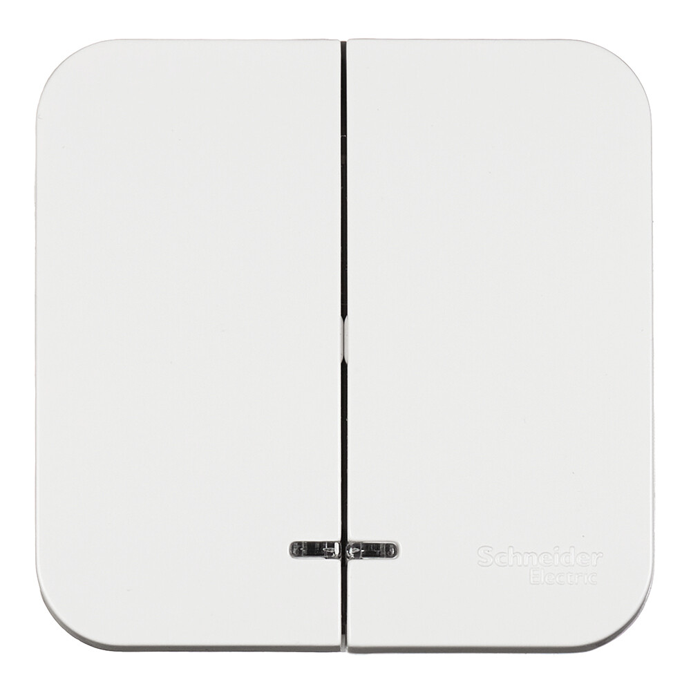 Выключатель Systeme Electric Blanca двухклавишный накладной белый с подсветкой (BLNVA105111)