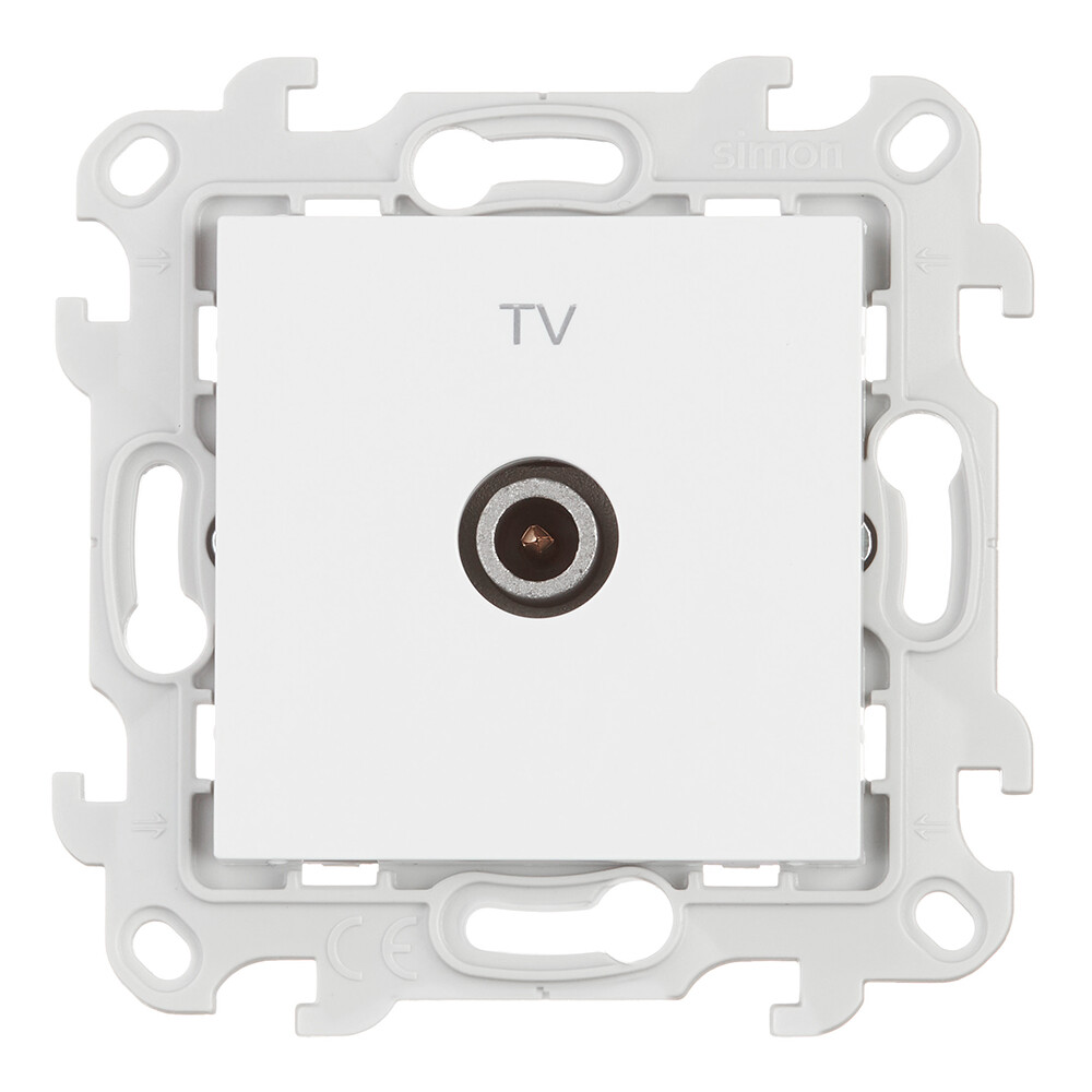 Розетка телевизионная Simon 24 Harmonie встраиваемая белая (2450477-030)