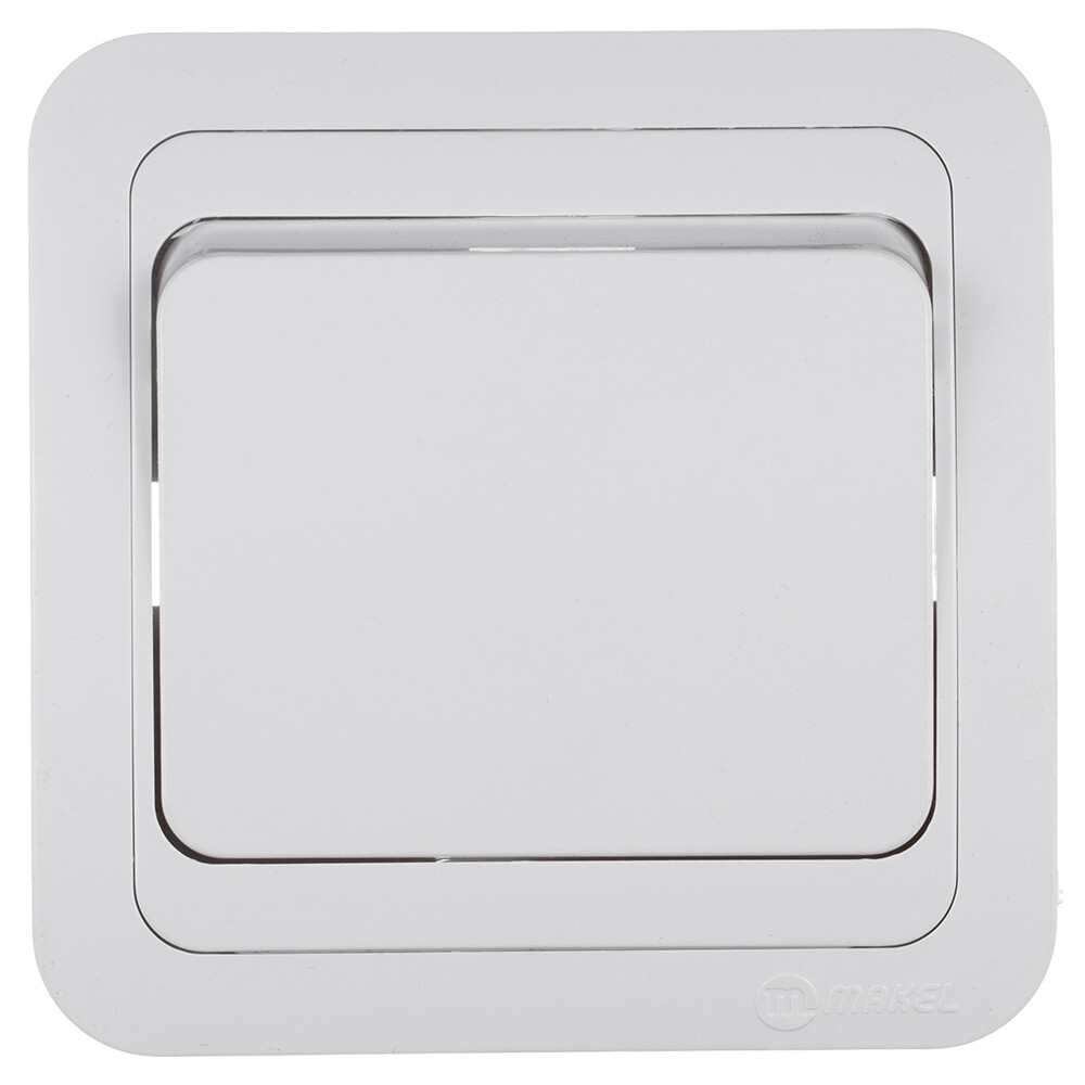 Выключатель Makel Mimoza одноклавишный встраиваемый белый (12001)