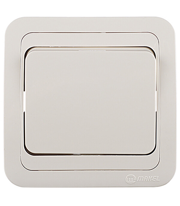Выключатель Makel Mimoza одноклавишный встраиваемый бежевый (25001)