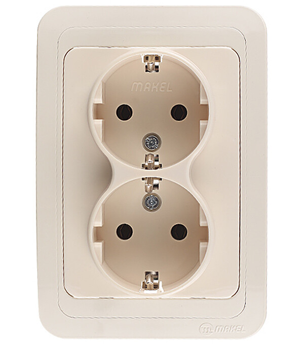 Розетка Makel Mimoza встраиваемая бежевая (25082)