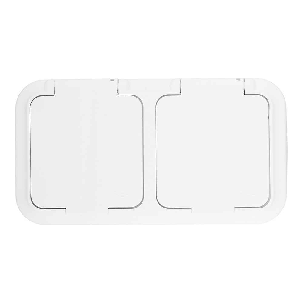 Розетка Svet накладная белая со шторками с крышкой (EV 0366-8620)