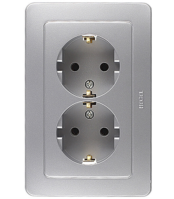 Розетка Hegel Master встраиваемая серебро (РС16-351-06)