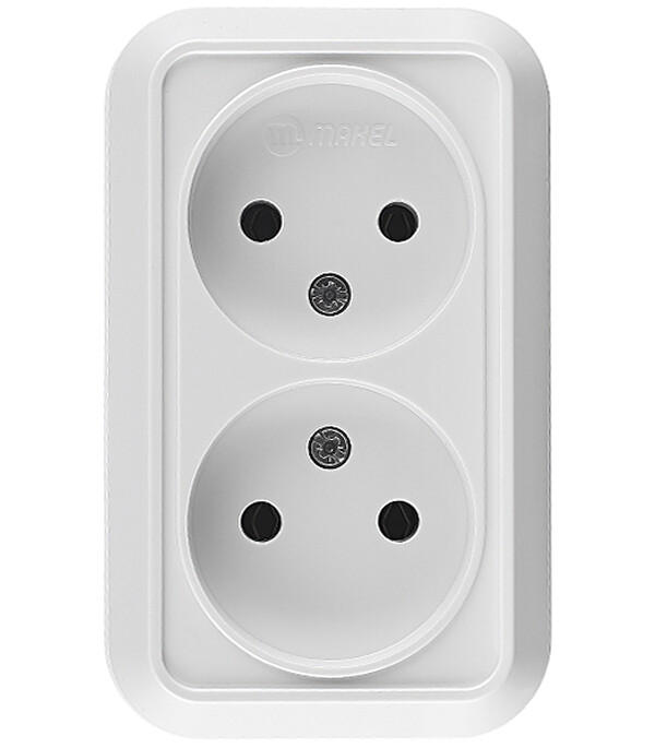 Розетка Makel Siva Ustu накладная белая (45117)