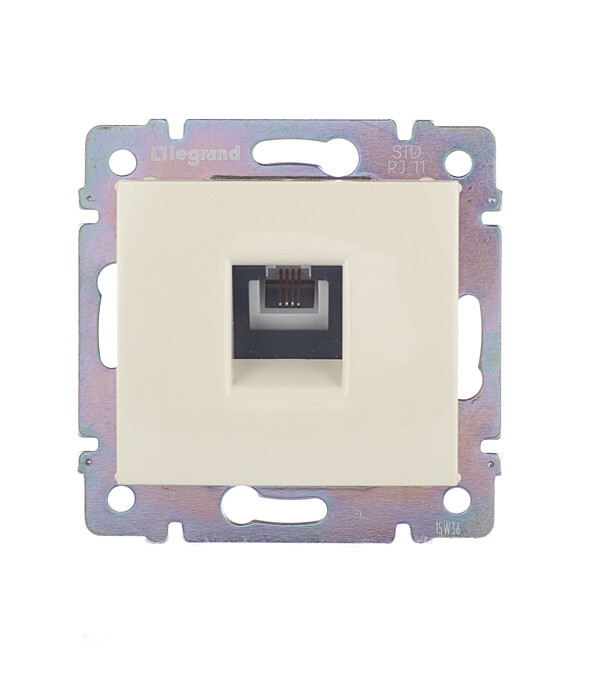 Розетка телефонная Legrand Valena встраиваемая слоновая кость RJ11 (695622)